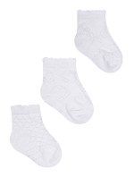 Yoclub Dívčí žakárové ponožky 3-pack SKL-0001G-0100 White