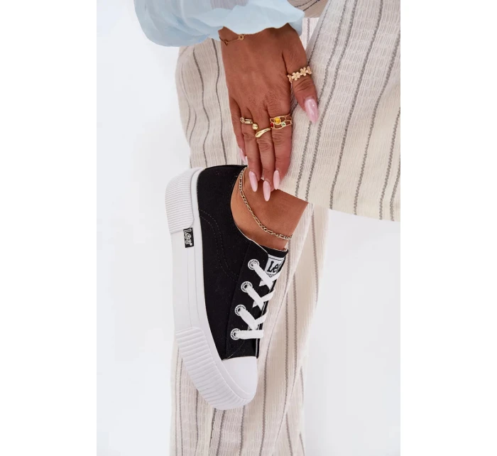 Dámské trampky na platformě LEE ISLA C WOMEN LOW – černé