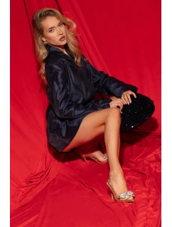 Dámské lodičky se stříbrnou kokardou a zirkony – zlaté Lurisse