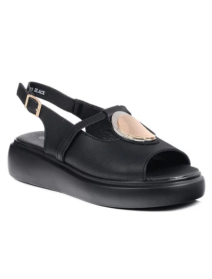 Dámské sandály na platformě model 21156720 Černá - S.Barski