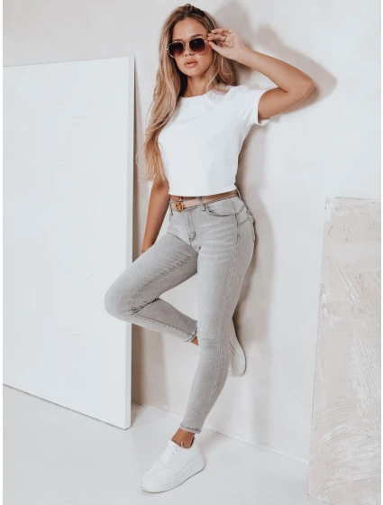 Dámské push up džíny šedé model 21992757 - Dstreet Dámské push up džíny šedé model 21992757 - Dstreet