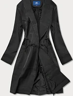 Tenký černý dámský kabát (AG5-011)