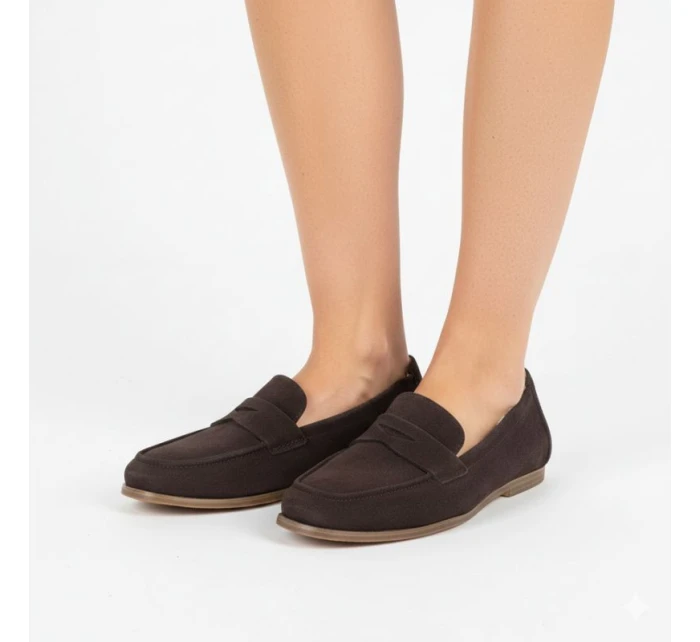 Dámské semišové mokasíny z hnědé kůže Vinceza 18122 Dámské semišové mokasíny z hnědé kůže Vinceza 18122