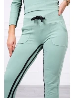 Sada s dvojitými pruhy tmavě mátová