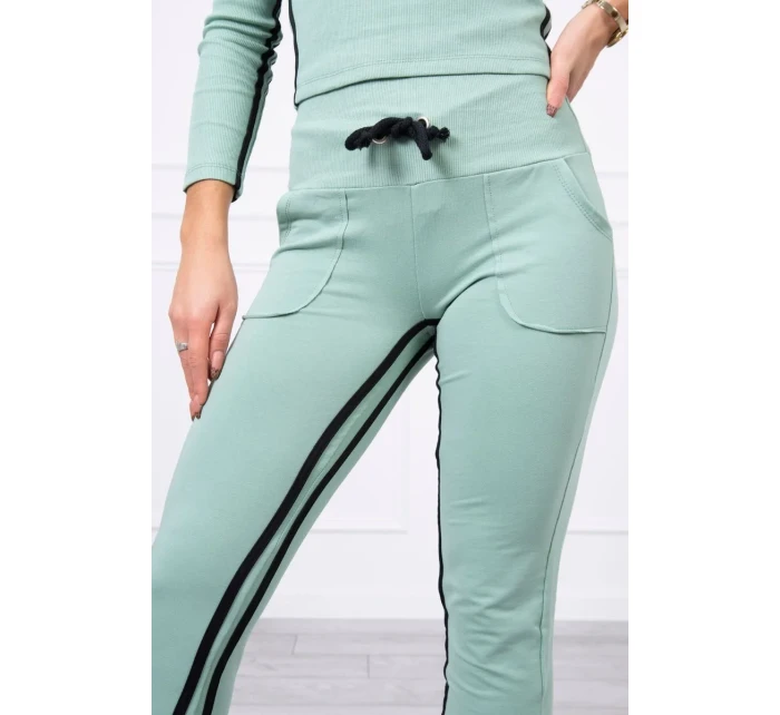 Sada s dvojitými pruhy tmavě mátová