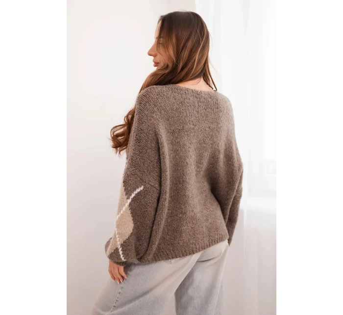 Dámský svetr s model 21774791 na knoflíky fango - K-Fashion Dámský svetr s model 21774791 na knoflíky fango - K-Fashion