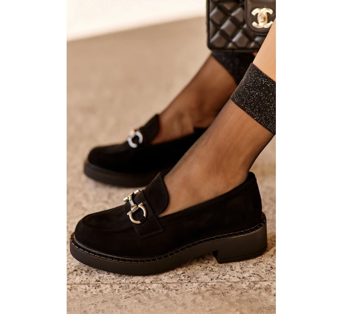 Dámské semišové Mokasíny černé Beanika