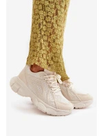 Dámské Sportovní Tenisky Béžové model 21667815 - Boto Dámské Sportovní Tenisky Béžové model 21667815 - Boto