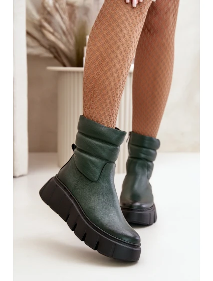 Dámské Kožené Boty Na Zip Zateplené  model 21669344 - Zazoo