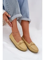 Ploché Kožené Mokasíny S Ozdobou model 21686049 Žluté - S.Barski