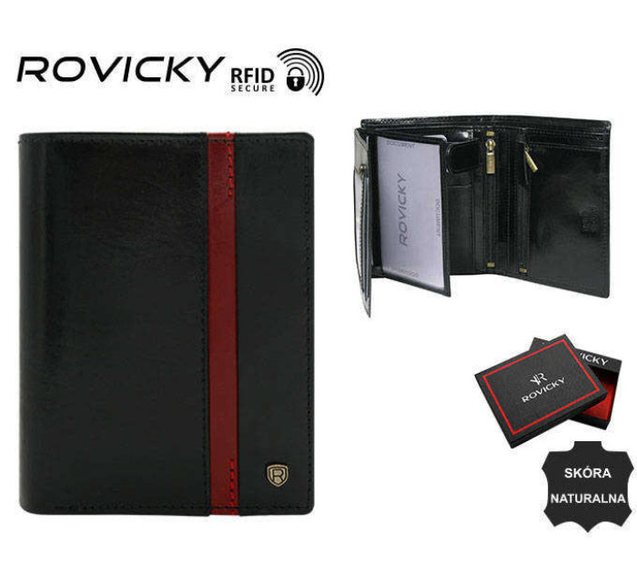 Pánské peněženky Pánská kožená peněženka N575 RVTP 3074 Bl černá