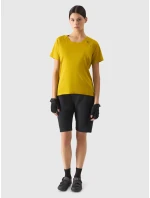 Dámské rychleschnoucí cyklistické tričko 4F - žluté