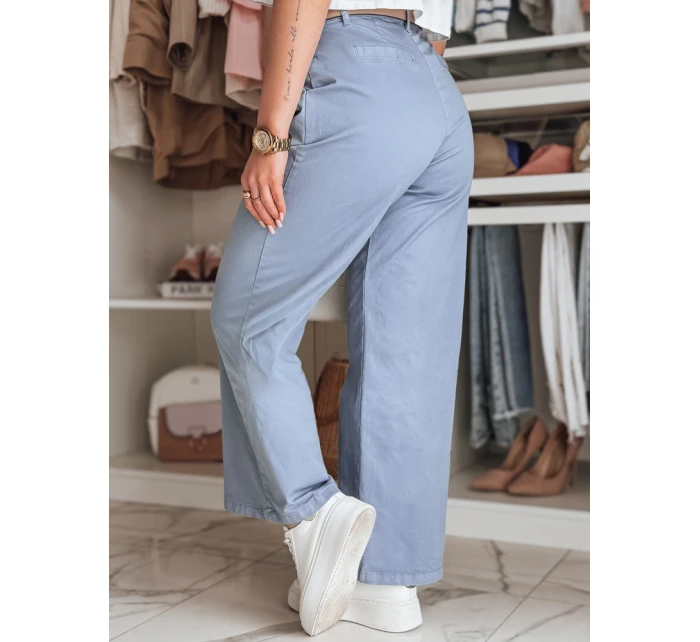 Dámské kalhoty se širokými nohavicemi MOBISKA modrá FashionStreet UY2617 Dámské kalhoty se širokými nohavicemi MOBISKA modrá FashionStreet UY2617