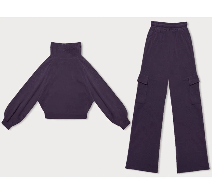 Fialový casual komplet s kalhotami typu cargo model 18875854 - LHD Fialový casual komplet s kalhotami typu cargo model 18875854 - LHD