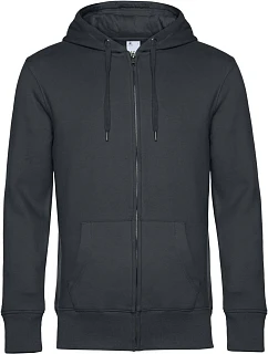 B&C KING Zipped Hood_° Pánská mikina s kapucí 01.U03K asphalt