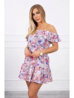 Květinové šaty s odhalenými rameny tmavě růžové Květinové šaty s odhalenými rameny tmavě růžové