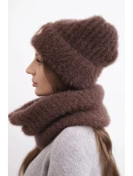 Dámská souprava čepice a šály zimní s ozdobným černá model 21495025 - K-Fashion