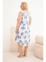 Dámské šaty Plus Size viskózové květované na ramínkách béžová Dámské šaty Plus Size viskózové květované na ramínkách béžová