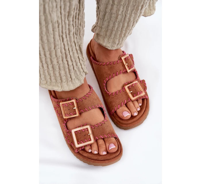 Dámské Sandały S Přezkami A Dekorativním Hnědé model 21696590 - Boto Dámské Sandały S Přezkami A Dekorativním Hnědé model 21696590 - Boto