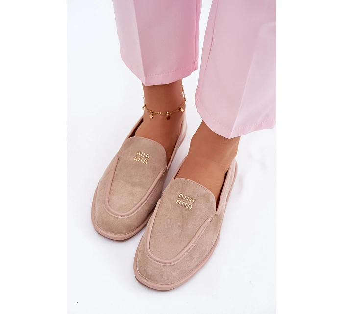 Dámské ploché mokasíny s lemovkou Vinceza Béžové Dámské ploché mokasíny s lemovkou Vinceza Béžové