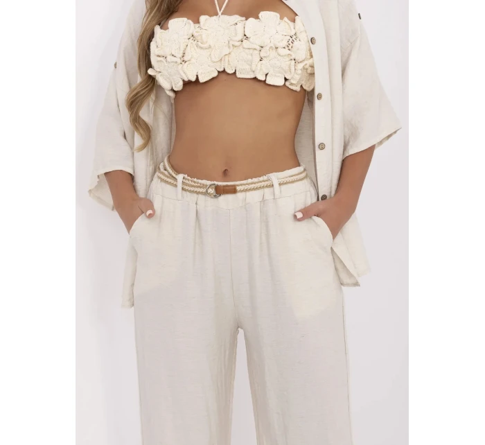 Spodnie MI SP model 21151260 jasny beżowy - FPrice Spodnie MI SP model 21151260 jasny beżowy - FPrice