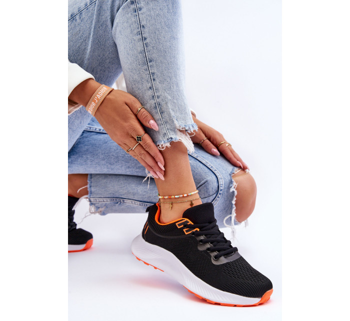 Klasické dámské sportovní šněrovací boty Černá a oranžová Darla