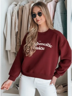 Dámská oversize mikina s potiskem COOKIES vínová FashionStreet BY1445