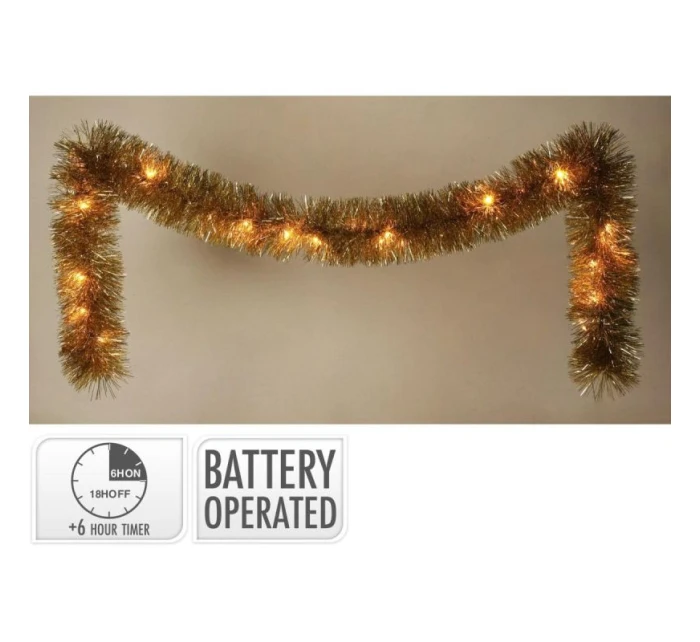 DEKORAČNÍ GIRLANDA 270CM 26LED ZLATÁ