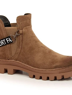 Semišové pantofle na platformě Potocki W WOL105C hnědé