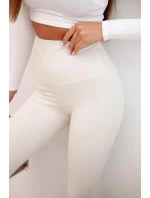 Dámské model 21043903 legíny s vysokým pasem světle béžové - K-Fashion