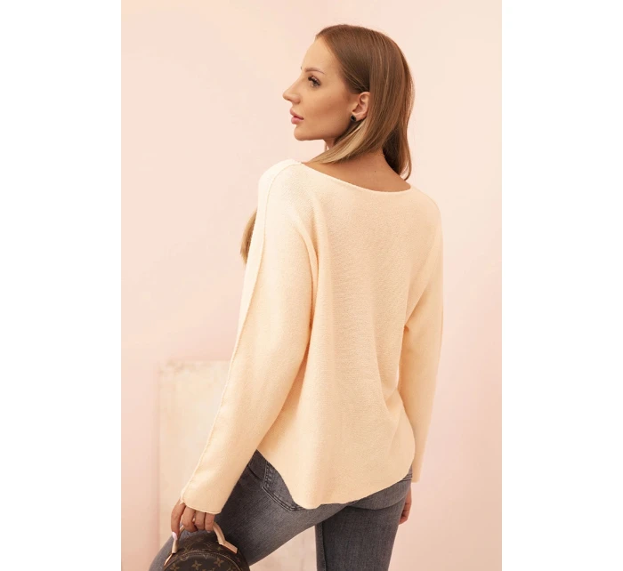 Svetr dámský s viskózou s výstřihem do V model 21268091 - K-Fashion