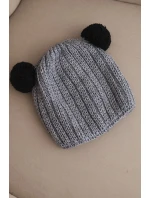 Dámská zimní pletená čepice s bambulí K433 tmavě šedá Dámská zimní pletená čepice s bambulí K433 tmavě šedá