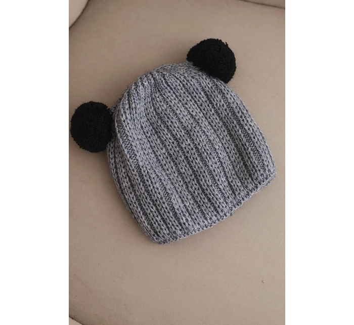 Dámská zimní pletená čepice s bambulí K433 tmavě šedá Dámská zimní pletená čepice s bambulí K433 tmavě šedá