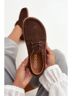 Dámské polobotky typu barefoot z přírodního semiše Zazoo 327 čokoládové