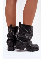 Zateplené dámské kotníkové boty s řaseným horním lemem černé Gracine Zateplené dámské kotníkové boty s řaseným horním lemem černé Gracine