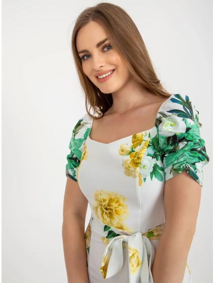 Šaty LK SK 508641 3.05P bílá zelená