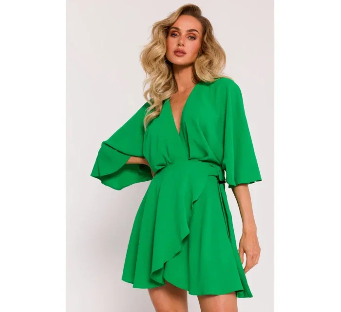 M785 Rozšířené mini šaty - zelené M785 Rozšířené mini šaty - zelené