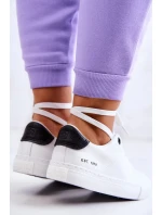 Dámské kožené tenisky Big Star - bílé/černé Dámské kožené tenisky Big Star - bílé/černé