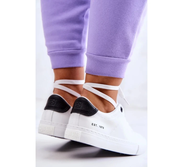 Dámské kožené tenisky Big Star - bílé/černé Dámské kožené tenisky Big Star - bílé/černé