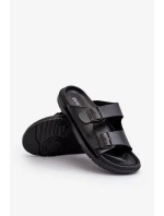 Lehké pánské pantofle s přezkami Big Star Černá Lehké pánské pantofle s přezkami Big Star Černá