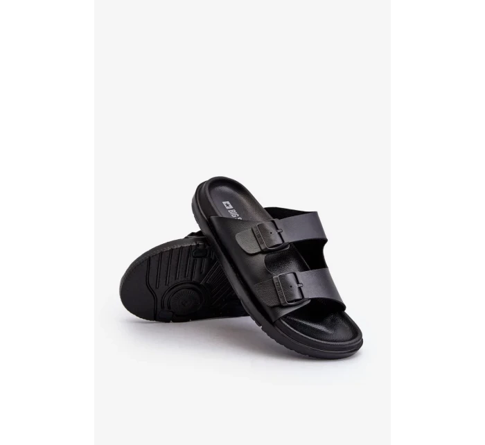 Lehké pánské pantofle s přezkami Big Star Černá Lehké pánské pantofle s přezkami Big Star Černá