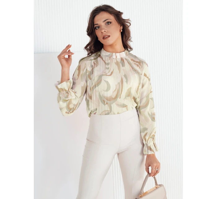 Dámská plisovaná halenka béžová Dstreet model 21972938 - FashionStreet Dámská plisovaná halenka béžová Dstreet model 21972938 - FashionStreet