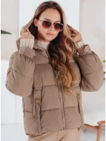 Dámská prošívaná zimní bunda s kapucí FashionStreet camel TY5063