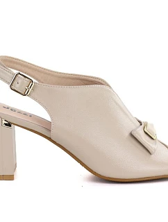 Dámské sandály na jehlovém podpatku s mašlí béžové Jezzi model 22081714 - Hikvision