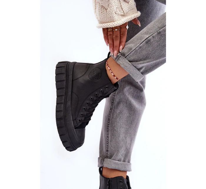 Kožené Boty Na Zip Big Star Černé model 21634271 - Big Star Shoes Kožené Boty Na Zip Big Star Černé model 21634271 - Big Star Shoes