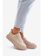 Zateplené dámské sneakersy Big Star MM274618 béžové