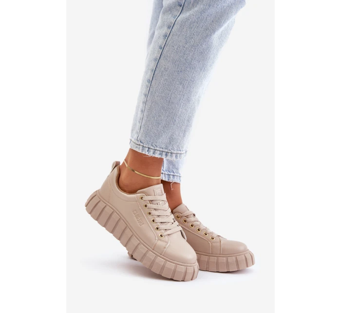 Zateplené dámské sneakersy Big Star MM274618 béžové