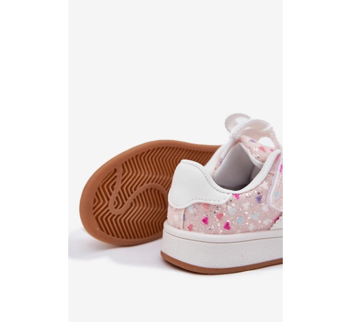 Lesklé Dětské Sportovní Boty Srdíčka Růžové Tessina Lesklé Dětské Sportovní Boty Srdíčka Růžové Tessina
