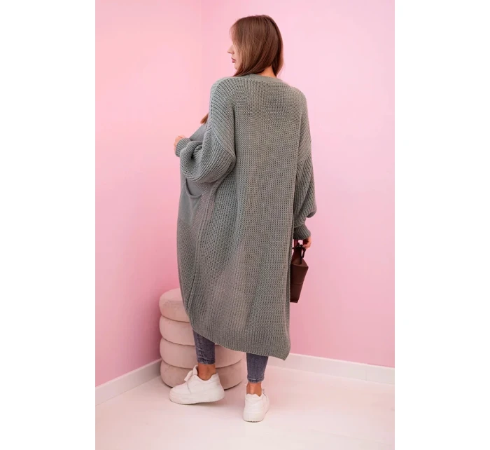 Svetr dlouhý kardigan tmavá máta