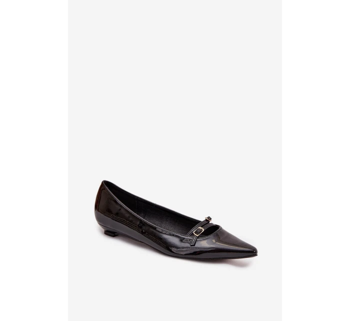 Lakované baleríny s proužky Černé model 21757600 - Boto